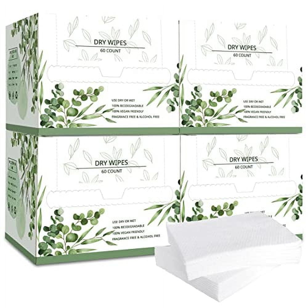 WOWOTEX Disposable Face Towel Biodegradable Large Dry Face Wipes 240