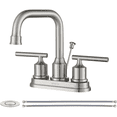 thumbnail image 1 of WOWOW 2 Handle Bathroom Faucet 4 Inch Centerset Bathroom Sink Faucets with Lift Rod Drain, 1 of 8