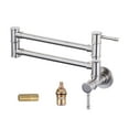 thumbnail image 1 of Wowow 23.5-inch Wall Mount Folding Pot Filler Faucet, 360° swing arm 2-Handle Single Hole Kitchen Faucet in Brushed Nickel, 1 of 6