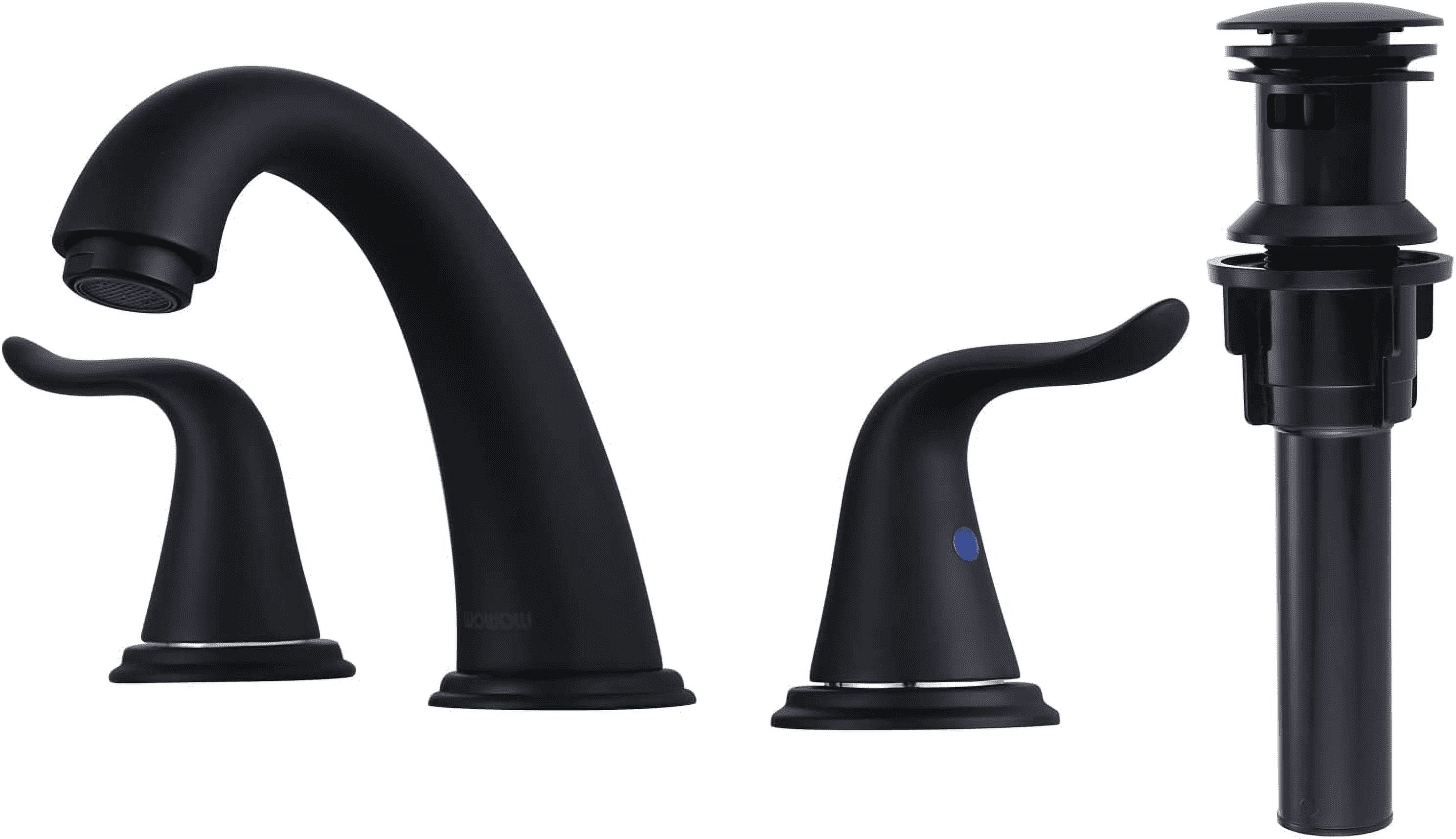 WOWOW 3 Hole Widespread Bathroom Faucet Black Bathroom Sink Faucets 2 Handle Basin Faucet