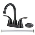 thumbnail image 1 of WOWOW 4 in. Centerset Double Handle High Arc Bathroom Faucet with Drain Kit Included in Oil Rubbed Bronze, 1 of 8