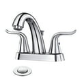thumbnail image 1 of WOWOW 4 inch Bathroom Faucet 2 Handle Faucet for Bathroom Sink 3 hole Stainless Steel Faucet with Drain, Chrome, 1 of 9