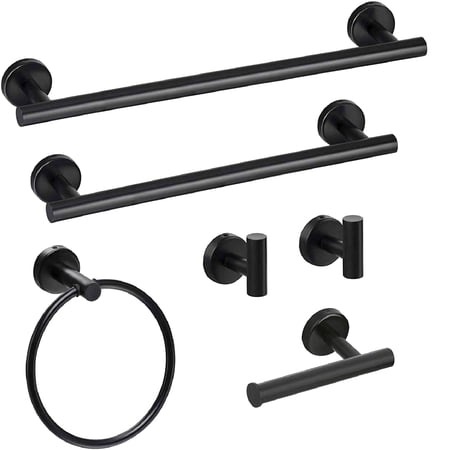 WOWOW 6 Piece Stainless Steel Bathroom Towel Rack Set Wall Mount