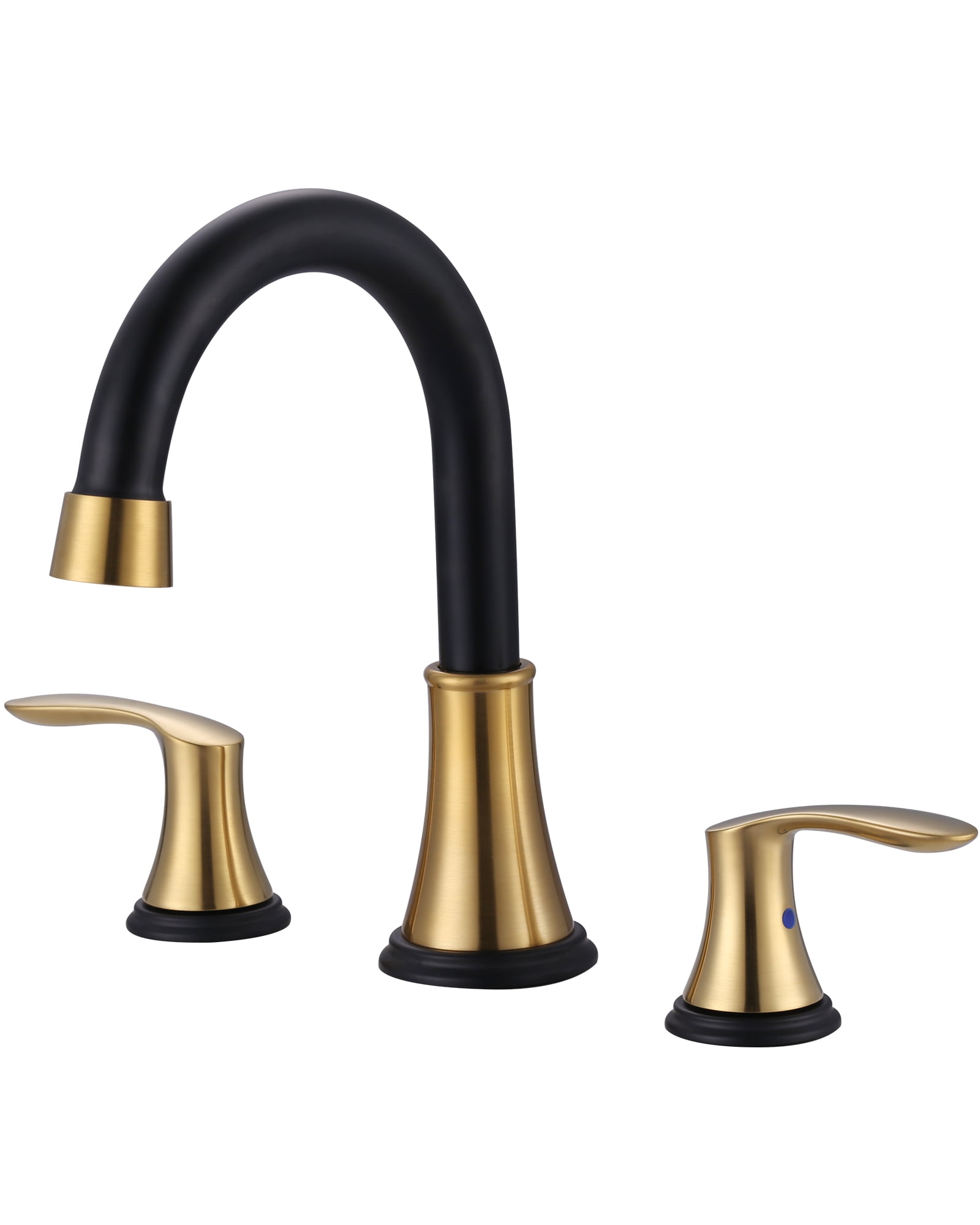 Black and Gold Stainless Steel Widespread Bathroom Faucet