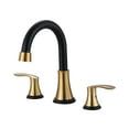 thumbnail image 1 of WOWOW 8 in. Widespread Double Handle Bathroom Faucet with Drain Kit Included in Black and Gold, 1 of 7