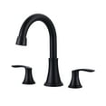 thumbnail image 1 of WOWOW 8 in. Widespread Double Handle Bathroom Faucet with Drain Kit Included in Matte Black, 1 of 7
