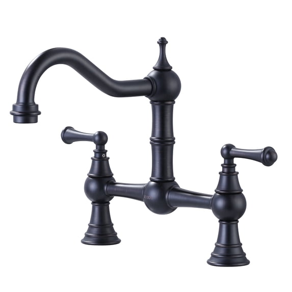WOWOW Antique Brass Sink Faucet 2 Hole Oil Rubbed Bronze Kitchen Faucet