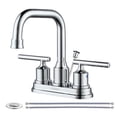 thumbnail image 1 of WOWOW Bathroom Faucet Chrome 4 inch Bathroom Sink Faucet Centerset Lift Rod Drain, 1 of 7