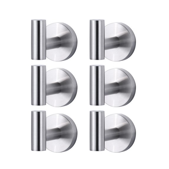 WOWOW Bathroom Hardware Hook Brushed Nciklel Set Of 6