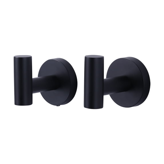 WOWOW Bathroom Hardware Hook Matte Black Set Of 2