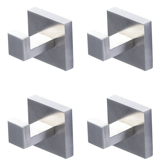 WOWOW Bathroom Stainless Steel Hook Brushed Nickel 4 pack