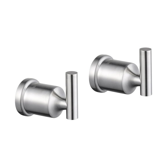 Wowow Towel Hook Brushed Nickel Robe hook for Bathroom, Heavy Duty Wall Hooks Kitchen Bathroom Hooks for Hanging Towels (2 Pack)