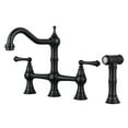 thumbnail image 1 of Wowow Brass Kitchen Faucet with Side Sprayer, 8 Inch Centerset Bridge Faucet for Kitchen Sinks, 4 Hole Kitchen Faucet Bronze Vintage Farmhouse Kitchen Sink Faucet, Oil Rubbed Bronze Kitchen Faucet, 1 of 7