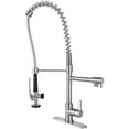 thumbnail image 1 of WOWOW Brushed Nickel Spring Kitchen Faucet with Pre-Rinse Pull Down Sprayer, 1 of 9