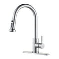 thumbnail image 1 of Wowow Single-Handle Pull Down Sprayer kitchen faucets stainless steel in Brushed Nickel, 1 of 8