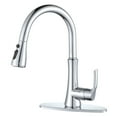 thumbnail image 1 of WOWOW Chrome Kitchen Faucets with Pull Down Sprayer, Stainless Steel Kitchen Sink Faucet, 1 of 6