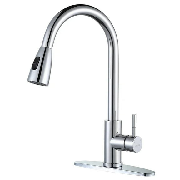 WOWOW Chrome Pull Down Touch Single Handle Kitchen Faucet