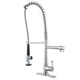 thumbnail image 1 of WOWOW Chrome Spring Kitchen Faucet with Pre-Rinse Pull Down Sprayer Commercial Brass Pot Filler Kitchen Sink Faucet, 1 of 6
