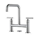 thumbnail image 1 of WOWOW Double Handle Bridge Faucet with Kitchen Sink Hole Cover, 1 of 6