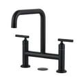 thumbnail image 1 of WOWOW Double Handle Bridge Faucet with Kitchen Sink Hole Cover, 1 of 6