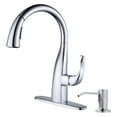 thumbnail image 1 of Wowow Pull Down Kitchen Faucet with Dual Function Sprayer,Single Handle Gooseneck Chrome Kitchen Faucet with Soap, 1 of 6