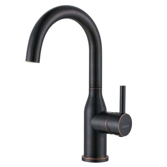 WOWOW Kitchen Sink Faucet 1 Hole Oil Rubbed Bronze One Handle Kitchen Bar Faucet