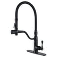 thumbnail image 1 of Wowow Matte Black Kitchen Faucets with Pull Down Sprayer, Solid Brass Kitchen Sink Faucet Gold, 1 of 7
