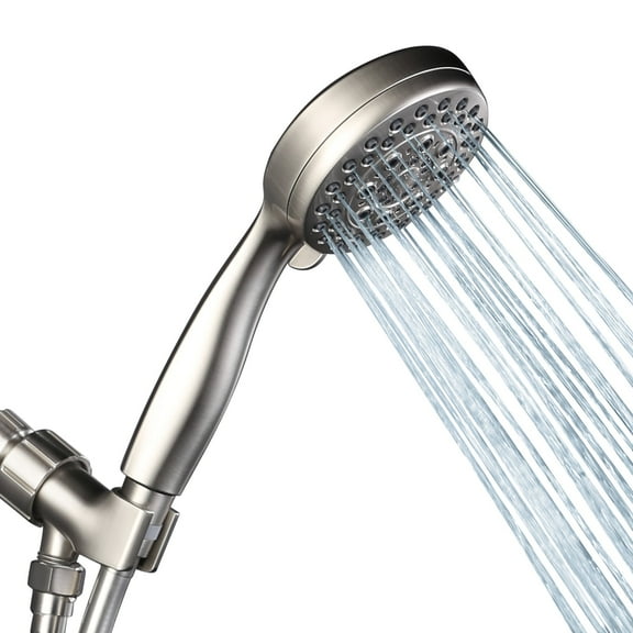 WOWOW Multi Function Shower Head Brushed Nickel High-Pressure Shower Head with Hose