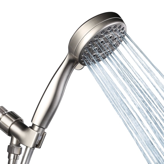 WOWOW Multi Function Shower Head Brushed Nickel High-Pressure Shower Head with Hose