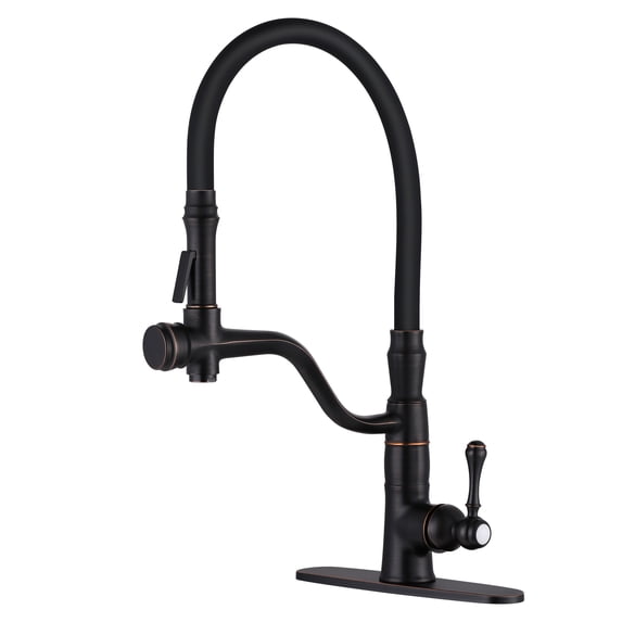 WOWOW Oil Rubbed Bronze Kitchen Faucets with Pull Down Sprayer and Pot Filler, Solid Brass Kitchen Sink Faucet , Kitchen Faucet with Sprayer 1 Hole Or 3 Hole Compatible