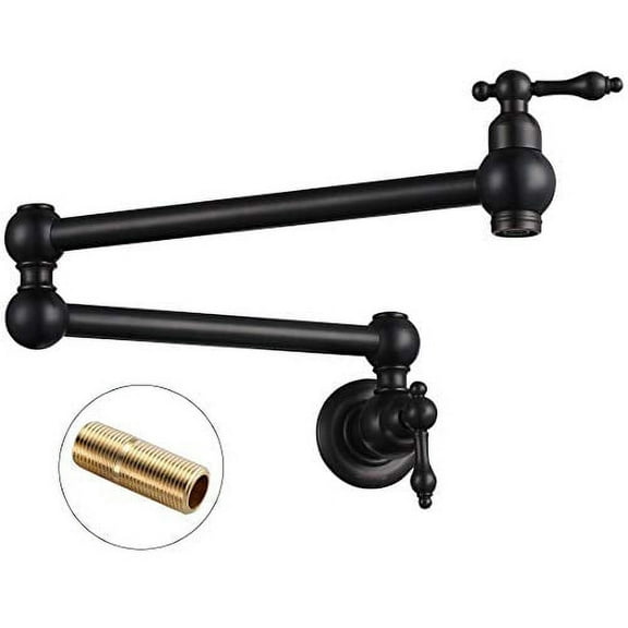 WOWOW Oil Rubbed Bronze Pot Filler Faucet Wall Mount Folding Brass Faucets Kitchen
