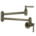 thumbnail image 1 of Wowow Pot Filler Faucet Antique Bronze, Wall Mount Kitchen Folding Faucet 2 Handle with Double Joint Swing Arms Brass Stove Faucet, 1 of 8