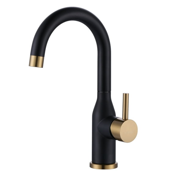 WOWOW Single Handle Bar Sink Faucet 1 Hole Bar Faucet Brushed Nickel Small Kitchen Faucet Modern Commercial Faucet for Sinks RV Sink Faucet with Water Supply Lines