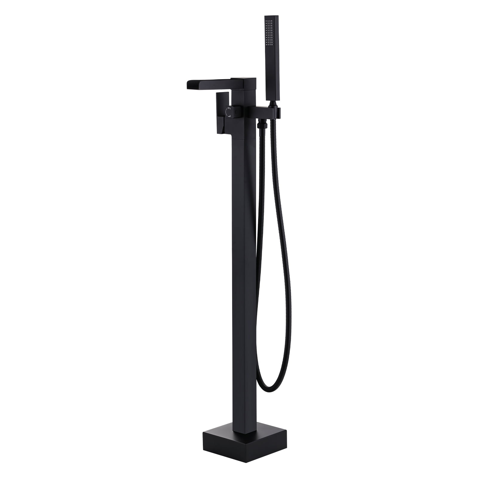 WOWOW Single-Handle Freestanding Tub Faucet with Hand Shower in Matter Black