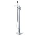 thumbnail image 1 of Wowow Single-Handle Freestanding Tub Faucet with Hand Shower in Polished Chrome, 1 of 8