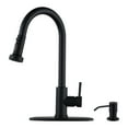 thumbnail image 1 of WOWOW Single Handle Pull-Down Sprayer Kitchen Faucet with Advanced Spray and Soap Dispenser in Matte Black, 1 of 1