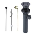 thumbnail image 1 of WOWOW Sink Drain with Overflow, Bathroom Sink Stopper with Lift Rod, Matte Black Drain for Vessel Sink, 1 of 5