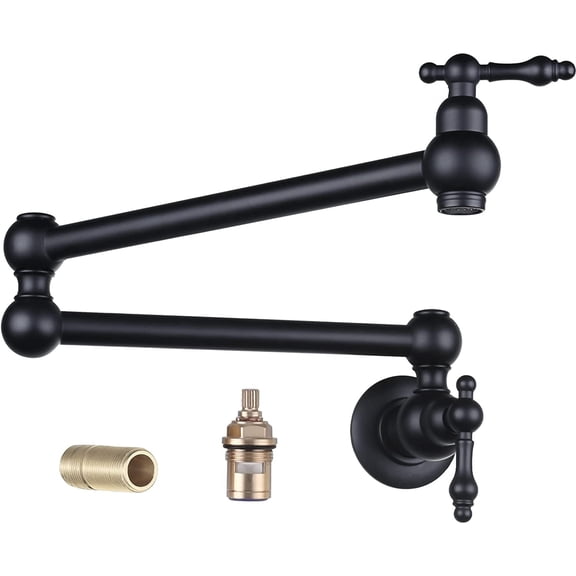 WOWOW Wall Mount Folding Kitchen Faucet Oil Rubbed Bronze Pot Filler Faucet