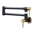 thumbnail image 1 of WOWOW Wall Mounted Pot Filler Faucet with Double Handle in Gold and Black, 1 of 6