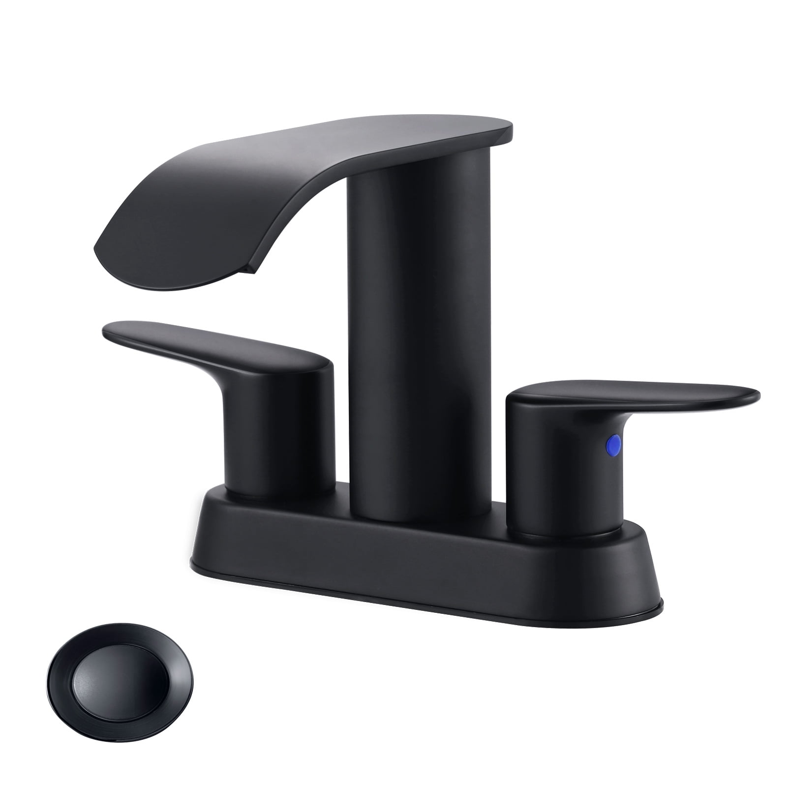 Matte Black Stainless Steel Double Handle Waterfall Faucet