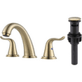 thumbnail image 1 of WOWOW Widespread Bathroom Faucet Brushed Gold Bathroom Sink Faucet 3 Hole Vanity Faucet, 1 of 7