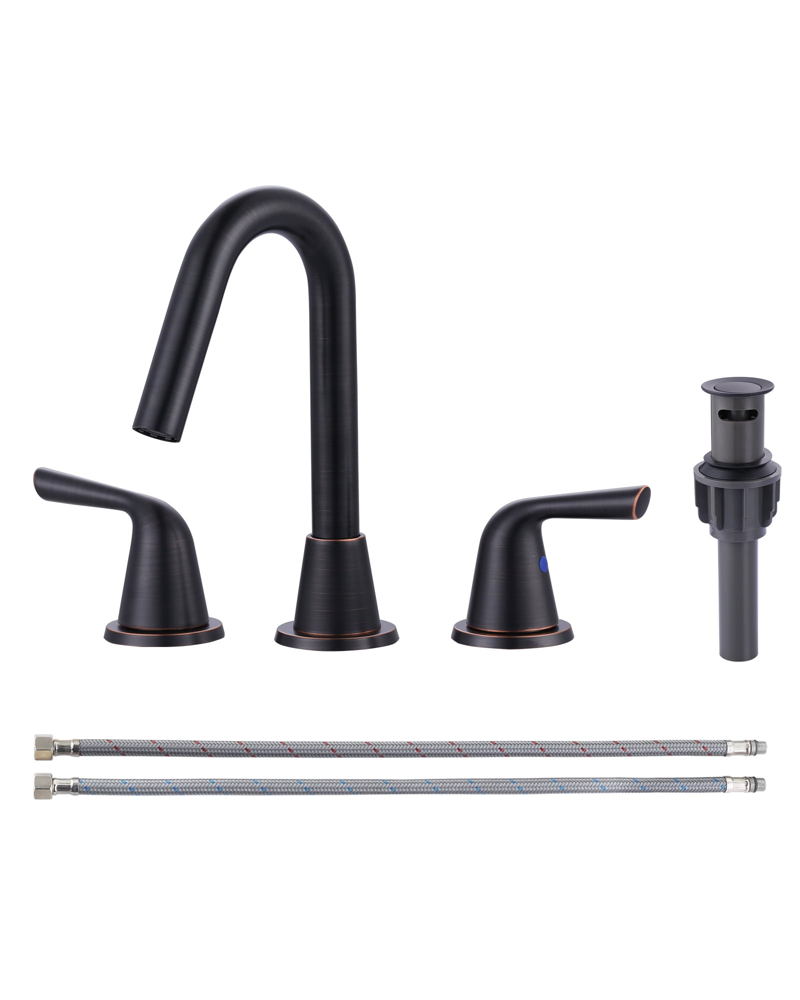 Oil Rubbed Bronze 8-Inch Widespread Double Handle Bathroom Faucet