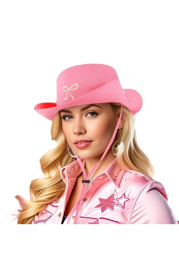 Wide Brim Sun Hat for Women Men Breathable Cowboy Boonie Hat UPF 50+ Sun Protection Bucket Hat for Fishing Hiking, Pink