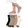 thumbnail image 1 of Wowstyle Womens Sheer Socks Casual Ankle Socks Breathable Cool Knit Cotton Crew Frilly Thin Sock 5 Pack, 1 of 6