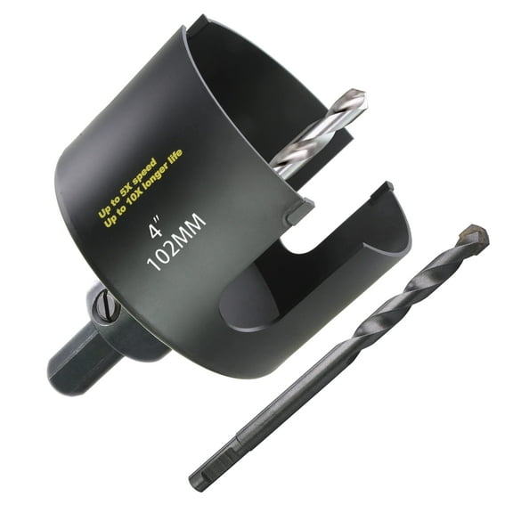 WOWSUPM 4" Carbide Tipped Deep Hole Saw Cutter 2.36” Depth for Multiple Purpose Hardy Plank MDF Wall Tile 10X more cuts 5X Faster