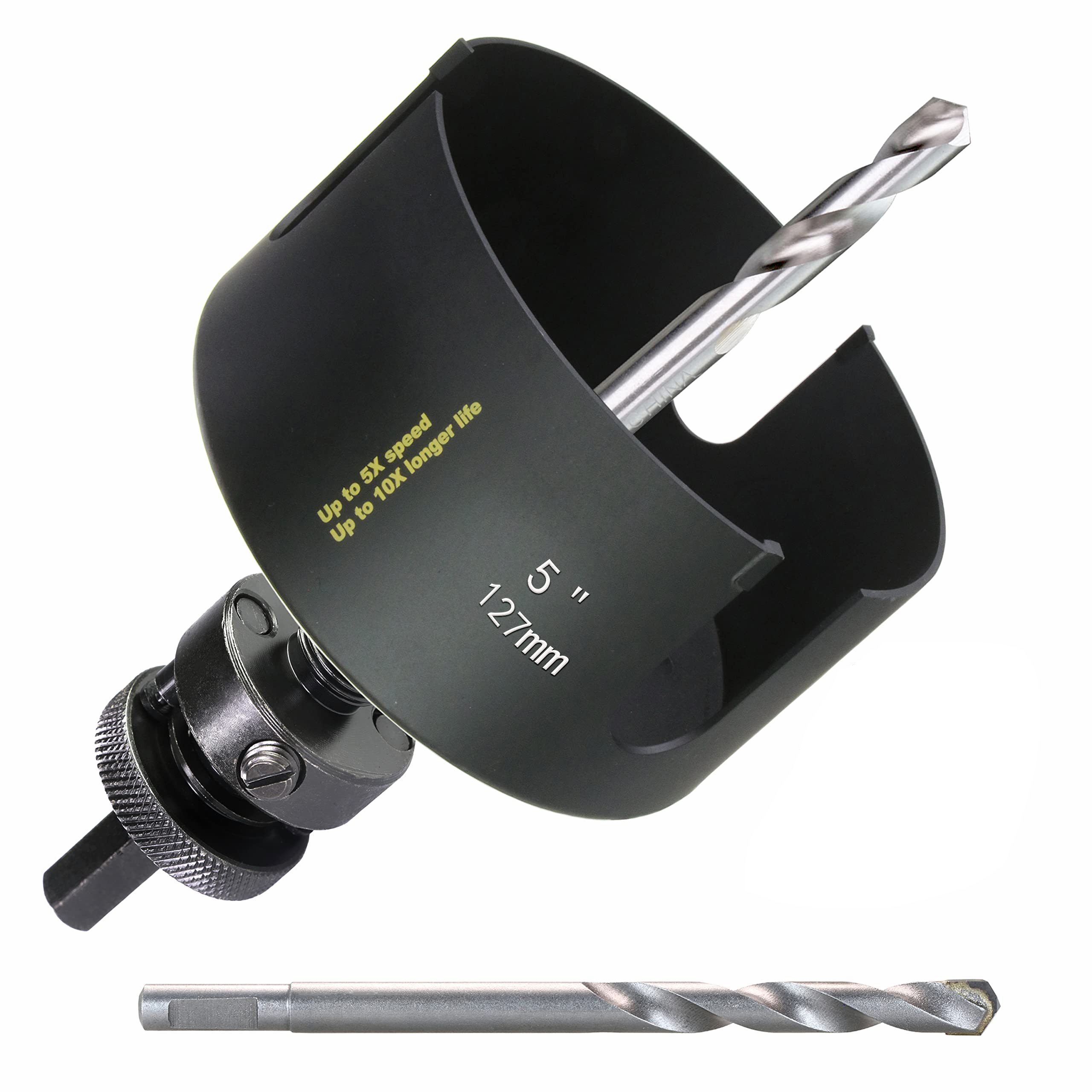 WOWSUPM 5" Carbide Tipped Deep Hole Saw Cutter 2.36” Depth for Multiple