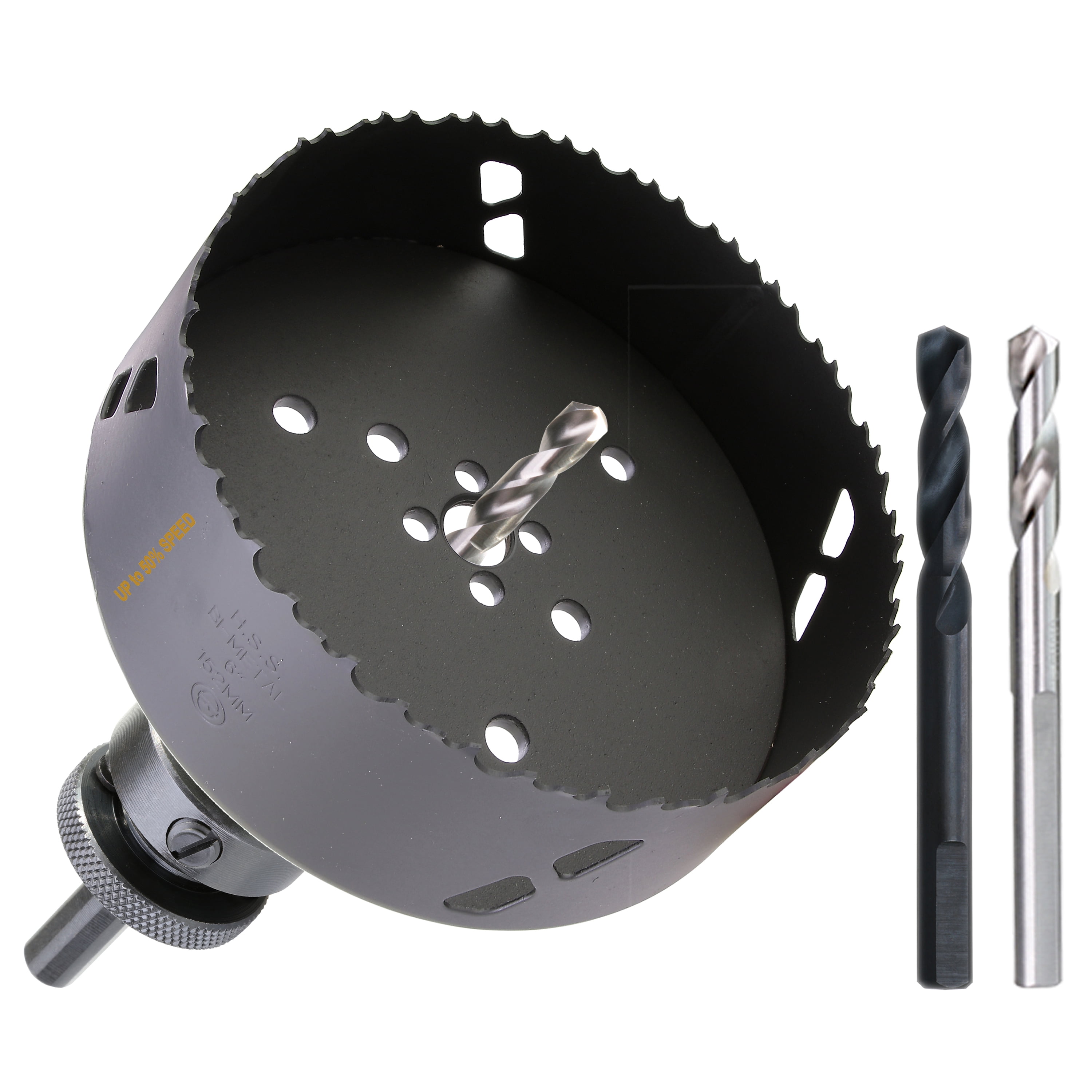 WOWSUPM 6" Deep HSS Bi Metal Hole Saw Cutter with Arbor Heavy Duty Hole Saw Bit Cutting Depth 2.