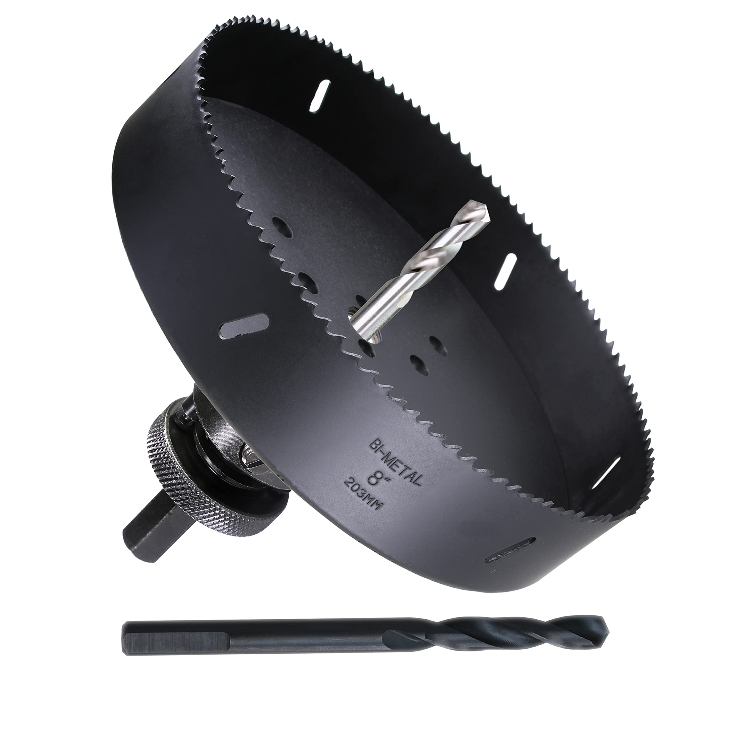 WOWSUPM 8” HSS Bi Metal Hole Saw Cutter with Arbor Heavy Duty Hole Saw