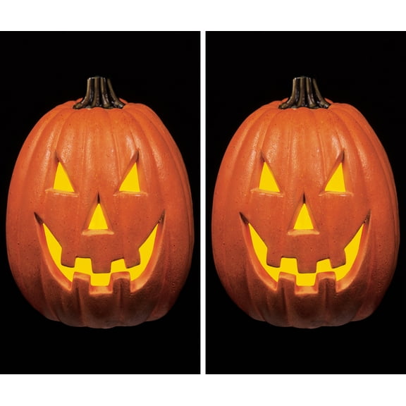WOWindow Posters Twin Happy Jack Pumpkin Halloween Jack O'lantern Window Decoration Includes Two 34.5"x60" Backlit Poster
