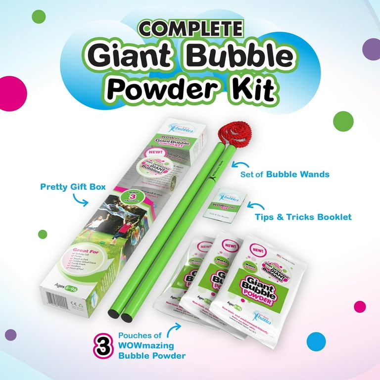 WOWmazing Kids Big Bubble Blowing Kit - Large Fun Solution